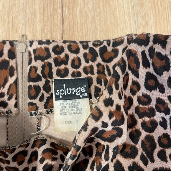 Vintage 90s Splurge Leopard Print Sleeveless Wiggle Dress Women’s Size Small - Picture 7 of 8